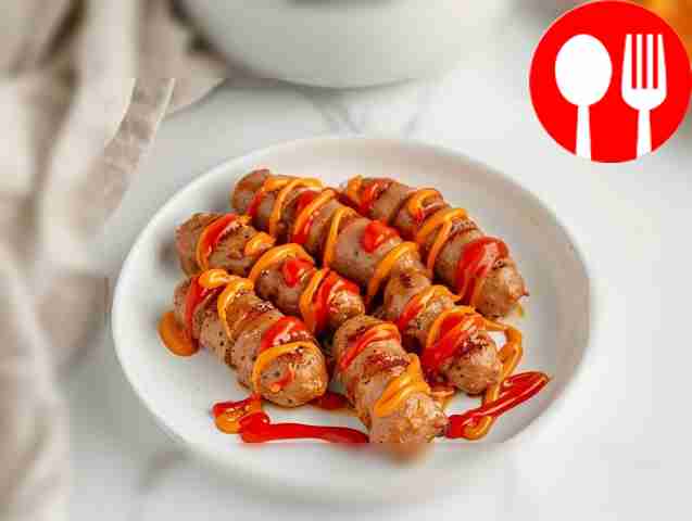 Juicy sausages in the microwave