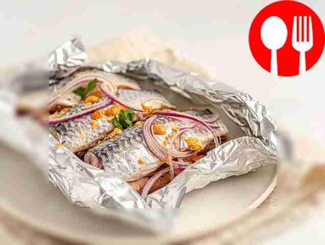 Quick herring in foil