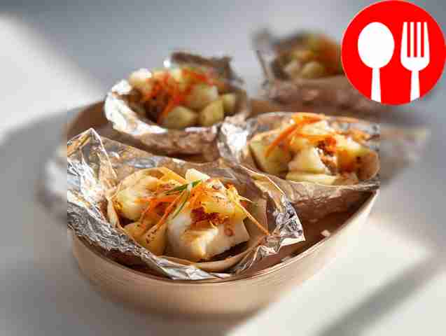 Диетические лодочки с хеком в пароварке