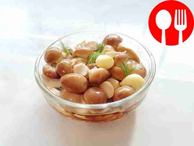 Tender pickled mushrooms