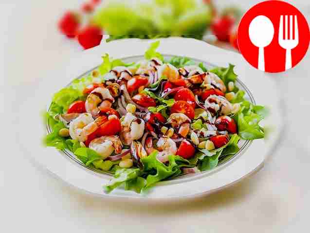 “Festive” salad with arugula and seafood