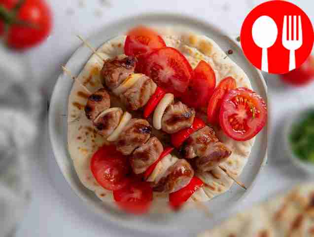 Juicy roe deer shashlik