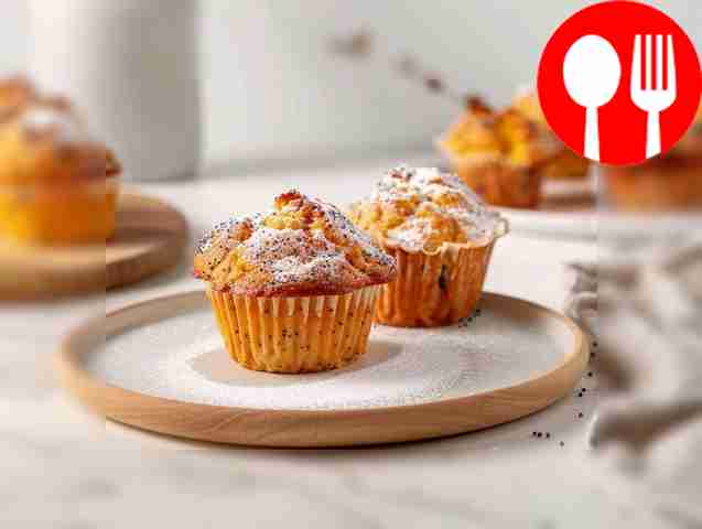 Airy curd muffins with ricotta and poppy seeds