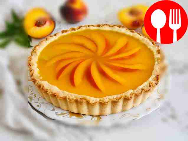 Fluffy sour cream with peaches