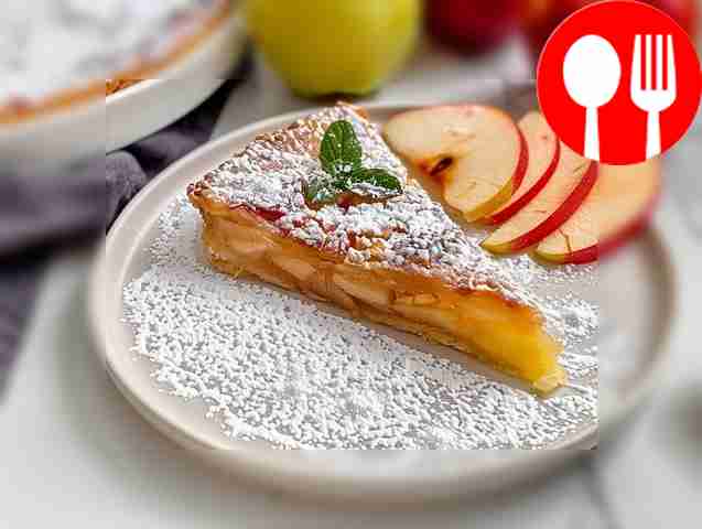 Homemade apple pie with sour cream