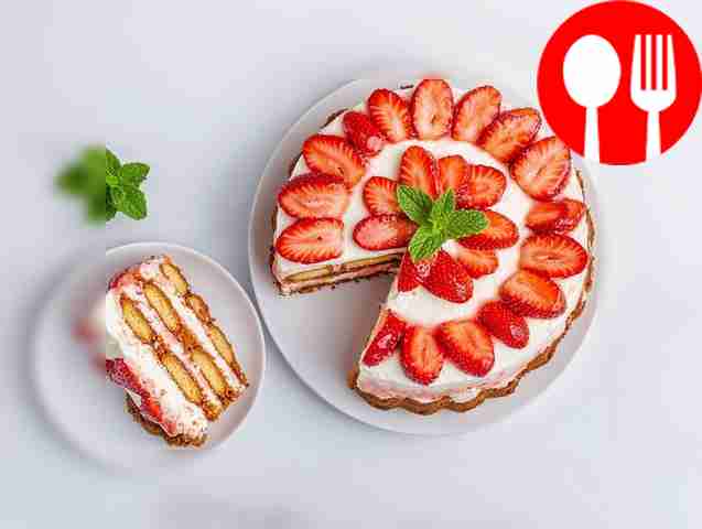 Strawberry tiramisu with butter cream