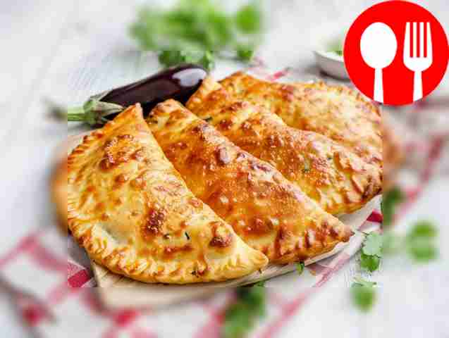 Lenten chebureks with eggplants