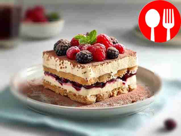 Quick berry tiramisu