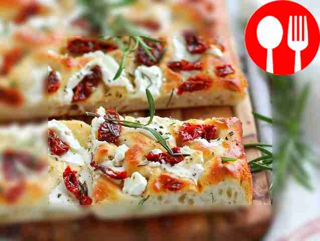 Spicy focaccia with ricotta and tomatoes