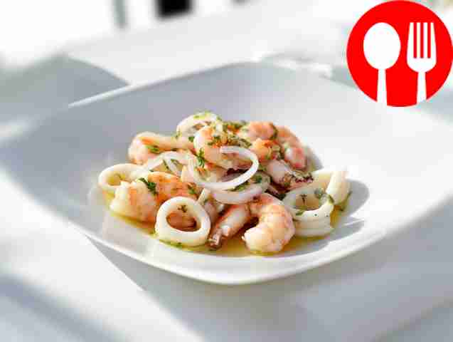 Delicious marinated seafood cocktail