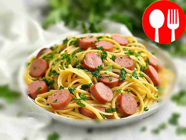 Quick pasta with sausages in a slow cooker