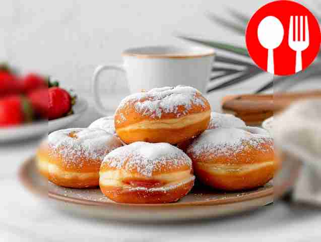 Fluffy strawberry donuts