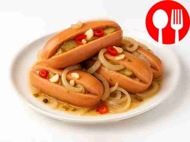 Spicy pickled sausages in Czech style