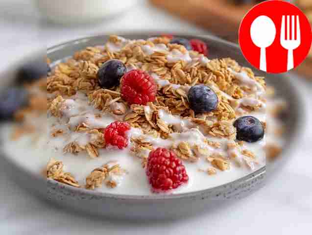 Healthy granola with maple syrup