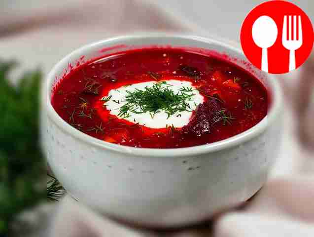 Lenten beetroot soup with zucchini