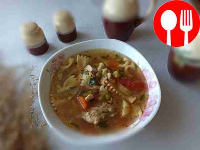 Nutritious minestrone with pasta