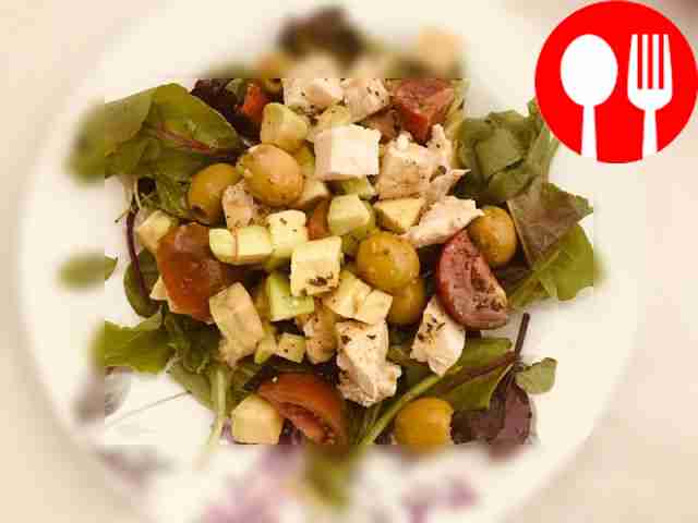 In a separate bowl, combine chicken, tomatoes...