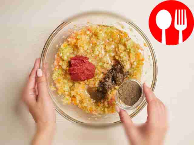 Add remaining ingredients. Add tomato paste to...