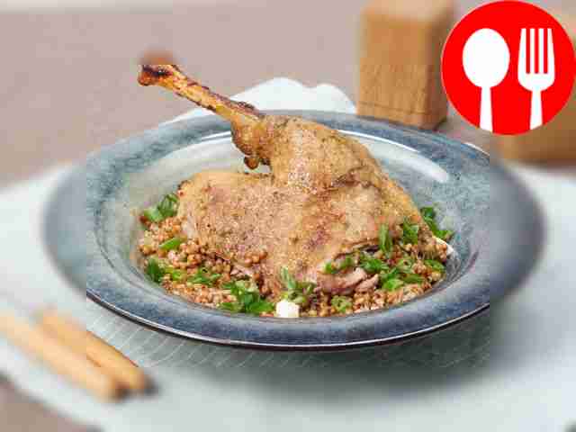 Goose with buckwheat