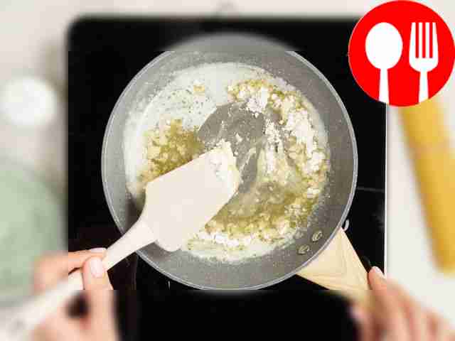 Cook the spinach. Place the spinach leaves in...