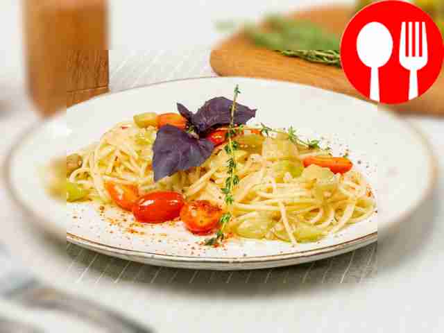 Спагетти с овощами