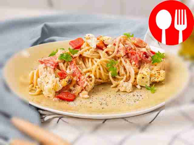 Спагетти с сыром фета