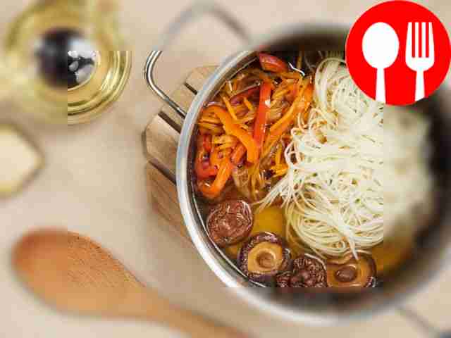 Boil the soup ingredients. Place fried...