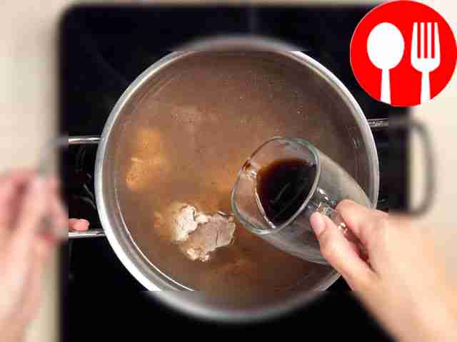 Finish the broth. Place a piece of ginger and...