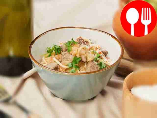 Спагетти с говяжьей печенью в духовке