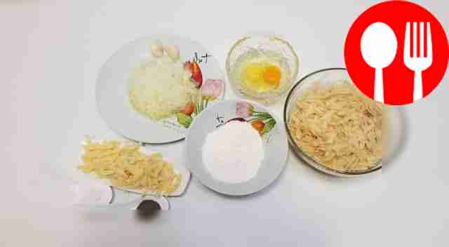 Grate the potatoes and cheese on a coarse...