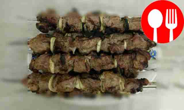 Original pork shish kebab in sparkling marinade