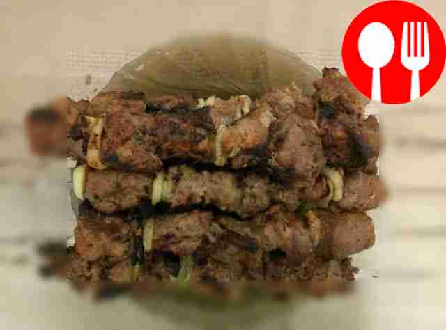 Delicious pork and lamb kebab