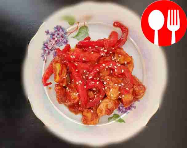 Куриное филе с болгарским перцем в кисло-сладком соусе