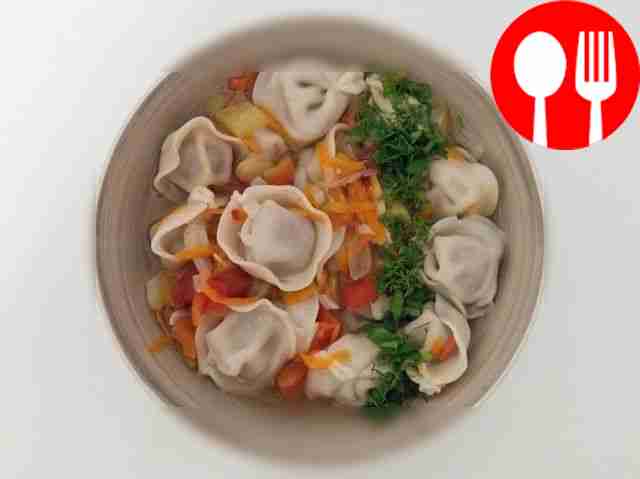 Unusual soup with dumplings