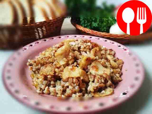 Сытное сало с гречкой