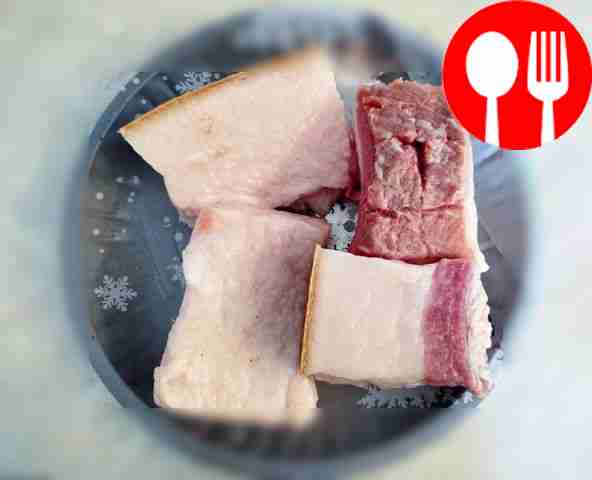 Cut the lard into bars, make cuts or pierce...