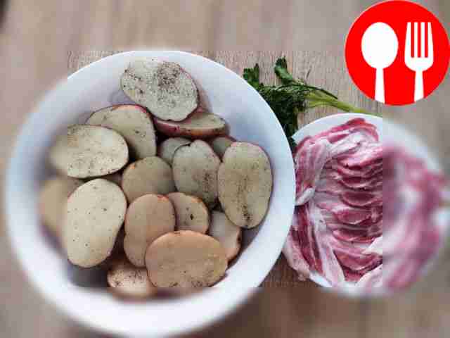 Cut the potatoes in half and place in a bowl....