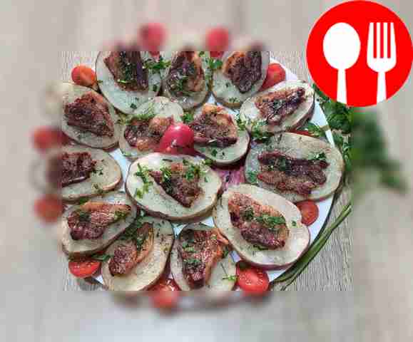 Tender potatoes with lard