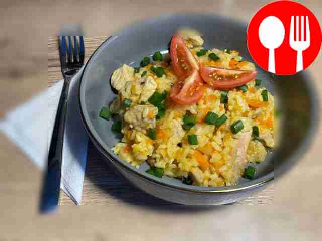 Appetizing pilaf with long grain rice
