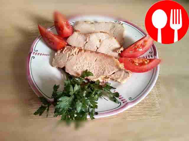 Cut the finished meat into slices. You can...