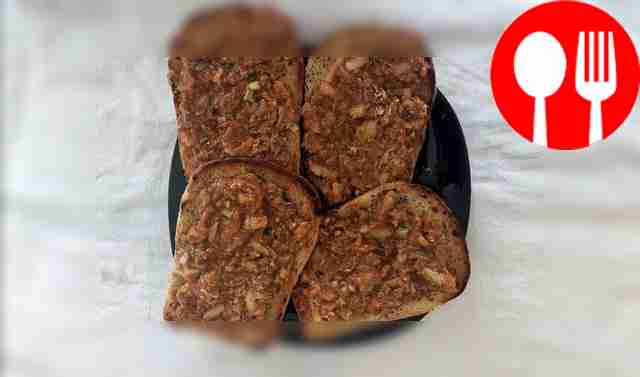 Sandwiches with sprat in tomato and pickles