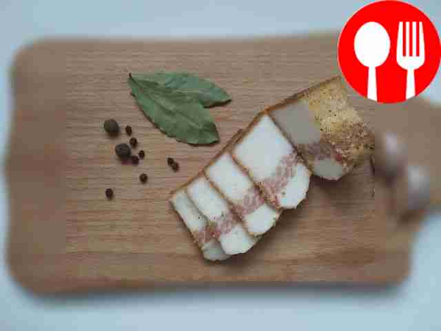 Serve lard, salted with mustard, thinly sliced...