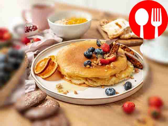 Milk pancakes with holes