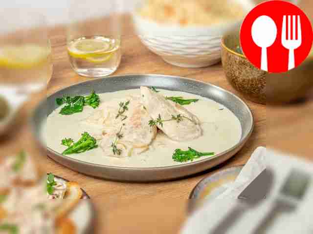Tender chicken in creamy sauce