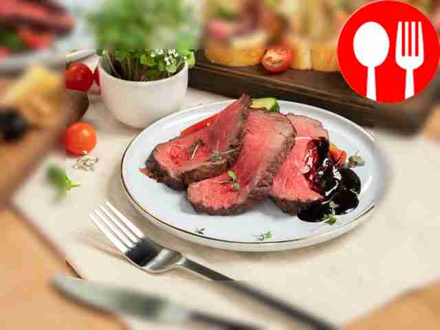 Roast beef with wine sauce