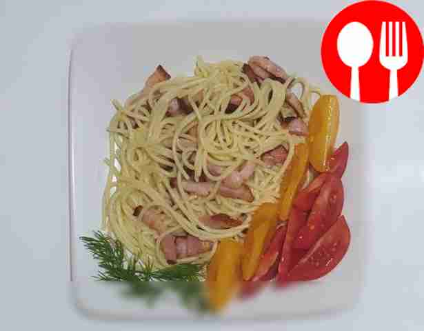 Quick spaghetti with bacon