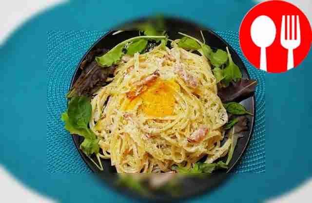 Сливочная паста с беконом и пармезаном