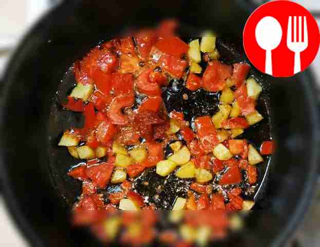 Cut the vegetables into cubes. Place the...