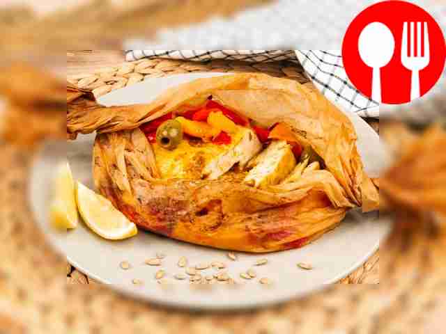 Fitness breast baked with sweet peppers and spices