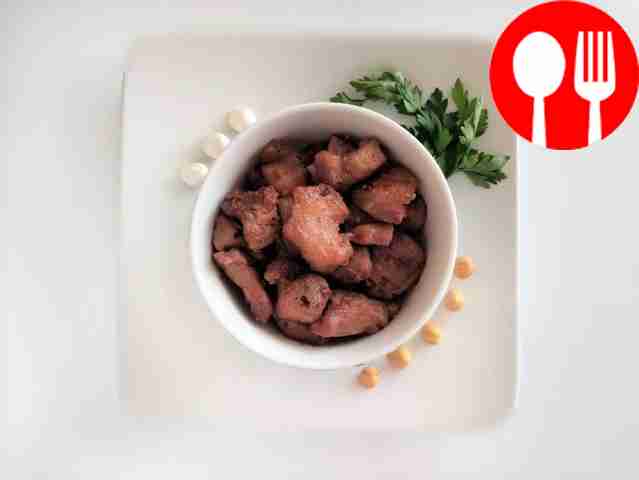 Pork stewed in teriyaki sauce